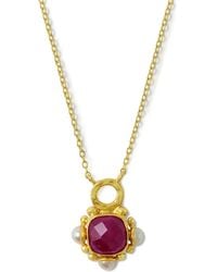 Ottoman Hands - Esther Ruby Pendant Necklace - Lyst