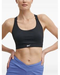Reebok - Sujetador Lux Con Espalda De Nadador Y Logo Estampado - Lyst
