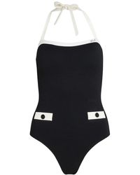 Karl Lagerfeld - コントラストトリム ワンピース水着 - Lyst