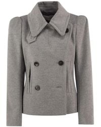 7 For All Mankind - Double-Breasted Half-Belt Blazer - Lyst