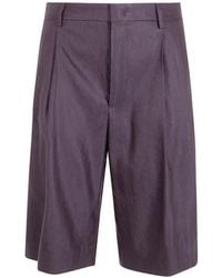 Tagliatore - Pleated Linen Tailored Bermuda Shorts - Lyst