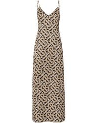 Burberry Monogram-print Silk-satin Slip Dress - Multicolour