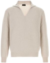 Brioni - Ribbed-Knit Cashmere Polo Sweater - Lyst