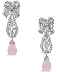 Anabela Chan - Rhodium Vermeil And 14K Dentelle Bow Kunzite And Diamond Earrings - Lyst