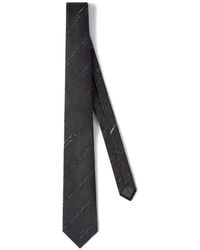Brunello Cucinelli - Slubbed Stripes Silk And Cotton Tie - Lyst