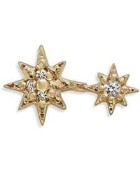 Anzie - 14K Aztec North Star Double Diamond Stud Earring - Lyst