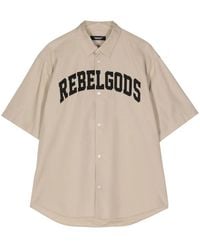 Undercover - Embroidered-Motif Poplin Shirt - Lyst