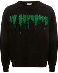 JW Anderson - Black And Green Merino Wool Jumper - Lyst