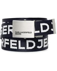 KARL LAGERFELD - Logo-Jacquard Plaque-Buckle Belt - Lyst