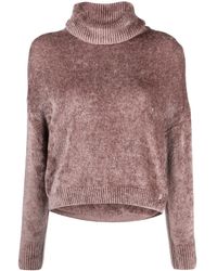 Herno - Pull En Maille Chenille À Col Roulé - Lyst