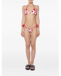 DSquared² - Logo-Print Side-Tie Bikini - Lyst