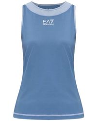 EA7 - Perforated-Detail Sleeveless Tank Top - Lyst
