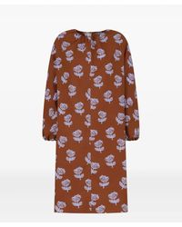 Marni - Floral-print long-sleeve dress - Lyst
