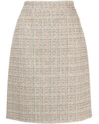 Paule Ka - Tweed Lurex-detail Midi Skirt - Lyst