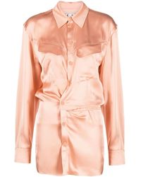 Off-White c/o Virgil Abloh - Toybox Satin Twist Shirt Dress - Lyst