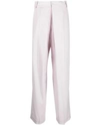 Low Classic - Pleat-Detail Cotton Tailored Trousers - Lyst