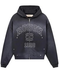 ROUGH - Logo-Print Zip-Up Hoodie - Lyst