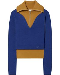 Tory Burch - Logo-embroidered Double-layer Jumper - Lyst