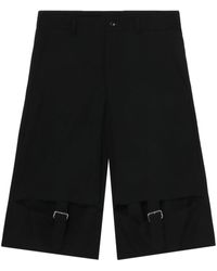 COMME DES GARÇON BLACK - Buckle-detail Wool Shorts - Lyst