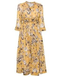 Max Mara - Robe Mi-Longue Nouée À Fleurs - Lyst