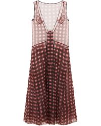 16Arlington - Translucent Polka Dot Plunging Flared Dress - Lyst