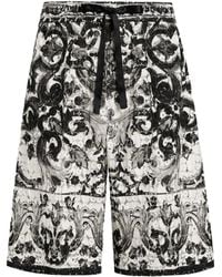 Dolce & Gabbana - Majolica-Print Cotton Shorts - Lyst