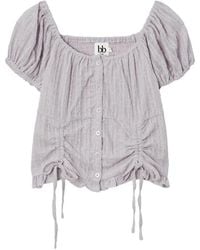 B+ AB - Ruched Button-Front Top - Lyst