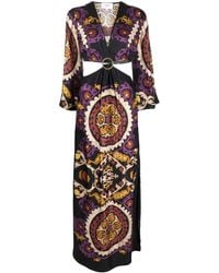 Ba&sh - Cut-Out Floral-Print Long Dress - Lyst