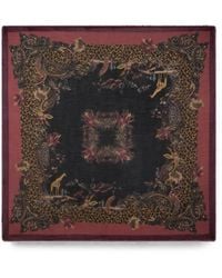 Etro - Wool, Cashmere And Silk Shawl With Animal And Paisley Motif - Lyst