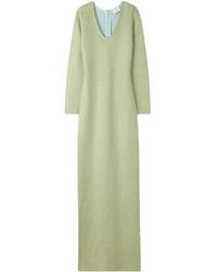 St. John - Twill-knit V-neck Gown - Lyst