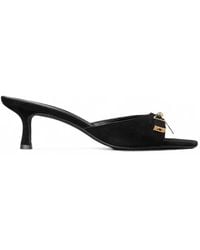 Tory Burch - Lock Kitten Heel Sandals - Lyst