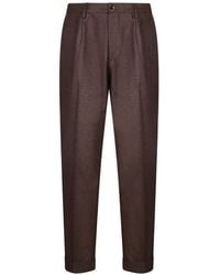 Dell'Oglio - Pleated Turn-Up Trousers - Lyst