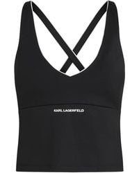 KARL LAGERFELD - Contrast-Piping Athleisure Tank Top - Lyst