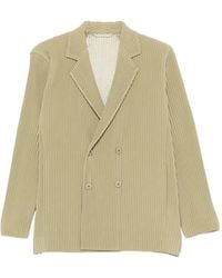 Homme Plissé Issey Miyake - Pleated Single-Breasted Jacket - Lyst