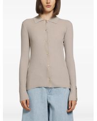 Max Mara - Ribbed-Knit Polo-Collar Cardigan - Lyst