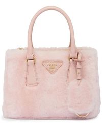 Prada - Galleria Mini-Handtasche Mit Shearling - Lyst