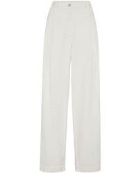 Brunello Cucinelli - High-Waisted Straight-Leg Trousers - Lyst