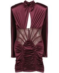 Nissa - Lace Insert Satin Mini Dress - Lyst