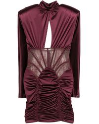 Nissa - Gesmockte Mini-Jurk Met Kanten Vlak - Lyst