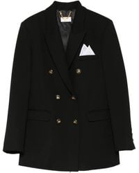 Elisabetta Franchi - Double-Breasted Golden-Button Blazer - Lyst