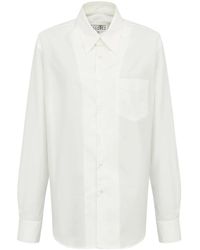 MM6 by Maison Margiela - Slash-Detail Cotton Shirt - Lyst