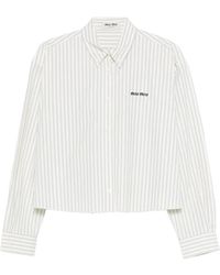 Miu Miu - Striped Cotton Shirt - Lyst