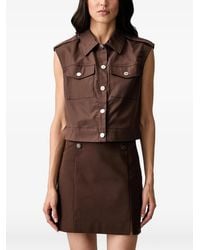 Morgan - Button-Up Sleeveless Shirt Jacket - Lyst
