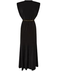 Pinko - Sleeveless Long Dress With Chain - Lyst