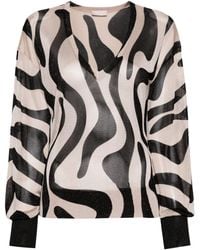 Liu Jo - Graphic-print Knitted Top - Lyst