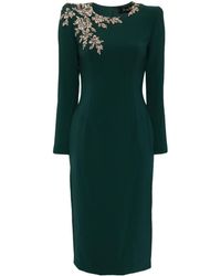 Jenny Packham - Angel Eyes Crystal-Embellished Midi Dress - Lyst