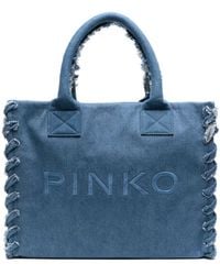 Pinko - Strandtasche mit Logo-Stickerei - Lyst