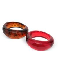 Bimba Y Lola - Set Of 2 And Garnet Amber-Effect Resin Bracelets - Lyst