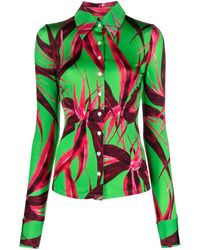 Louisa Ballou - Floral-Print Long-Sleeve Shirt - Lyst
