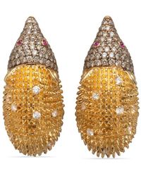 Gaelle Khouri - 18Kt Les Herissons Diamond Earrings - Lyst